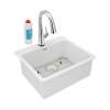 Quartz Classic 25" X 22" X 9-1/2" Single Bowl Drop-In Sink Kit With Filtered Faucet White, ELG2522WH0FLC