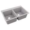 Quartz Classic 33" X 22" X 9-1/2" Equal Double Bowl Drop-In Sink Greystone, ELG3322GS0