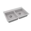 Quartz Classic 33" X 22" X 5-1/2" Double Bowl Drop-In Ada Sink With Perfect Drain(R) Greystone, ELGAD3322PDGS0