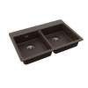 Quartz Classic 33" X 22" X 5-1/2" Double Bowl Drop-In Ada Sink With Perfect Drain(R) Mocha, ELGAD3322PDMC0