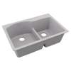 Quartz Classic 33" X 22" X 10" Offset 60/40 Double Bowl Drop-In Sink With Aqua Divide Greystone, ELGH3322RGS0