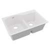 Quartz Classic 33" X 22" X 10" Offset 60/40 Double Bowl Drop-In Sink With Aqua Divide White, ELGH3322RWH0