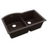 Quartz Classic 33" X 22" X 10" Offset 60/40 Double Bowl Undermount Sink With Aqua Divide Mocha, ELGHU3322RMC0
