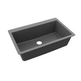 Quartz Classic 33" X 20-7/8" X 9-7/16" Single Bowl Drop-In Sink, Graphite, ELGR13322GT0