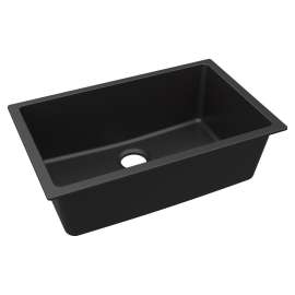 Quartz Classic 29-1/2" X 18-3/4" X 9-1/2", Single Bowl Undermount Sink, Black, ELGRU13022BK0