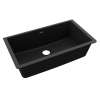 Quartz Classic 33" X 18-7/16" X 9-7/16" Single Bowl Undermount Sink Black, ELGRU13322BK0