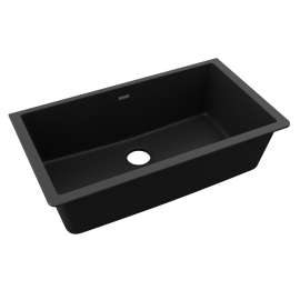 Quartz Classic 33" X 18-7/16" X 9-7/16" Single Bowl Undermount Sink Black, ELGRU13322BK0