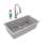 Quartz Classic 33" X 18-7/16" X 9-7/16" Single Bowl Undermount Sink Kit With Filtered Faucet Greystone, ELGRU13322GSFLC
