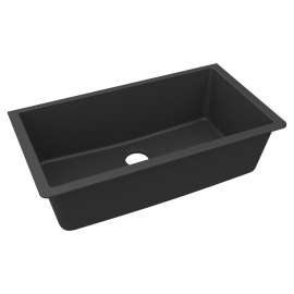 Quartz Classic 33" X 18-7/16" X 9-7/16" Single Bowl Undermount Sink, Matte Black, ELGRU13322MB0