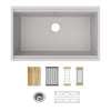 Quartz Classic 33" X 19-3/8" X 9-1/2" Single Bowl Undermount Workstation Sink Kit Greystone, ELGRU13322WGS0