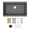 Quartz Classic 33" X 19-3/8" X 9-1/2" Single Bowl Undermount Workstation Sink Kit Graphite, ELGRU13322WGT0