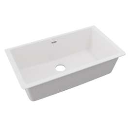 Quartz Classic 33" X 18-7/16" X 9-7/16" Single Bowl Undermount Sink White, ELGRU13322WH0