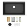 Quartz Classic 33" X 19-3/8" X 9-1/2" Single Bowl Undermount Workstation Sink Kit Matte Black, ELGRU13322WMB0