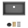 Quartz Classic 33" X 22" X 9-1/2" Single Bowl Undermount Workstation Sink 4Pc Kit Graphite, ELGRU13322WOGT0