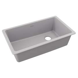 Quartz Classic 33" X 18-3/4" X 9-1/2" Single Bowl Undermount Sink Greystone, ELGU13322GS0