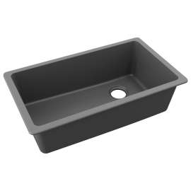 Quartz Classic 33" X 18-3/4" X 9-1/2" Single Bowl Undermount Sink, Graphite, ELGU13322GT0