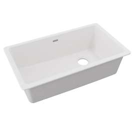 Quartz Classic 33" X 18-3/4" X 9-1/2" Single Bowl Undermount Sink White, ELGU13322WH0