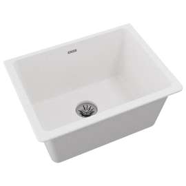 Quartz Classic 25" X 18-1/2" X 11-13/16" Undermount Laundry Sink With Perfect Drain(R) White, ELGU251912PDWH0