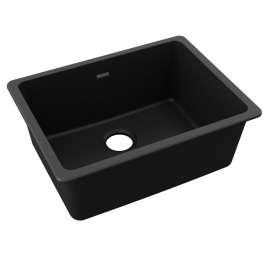 Quartz Classic 24-5/8" X 18-1/2" X 9-1/2" Single Bowl Undermount Sink Black, ELGU2522BK0