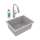 Quartz Classic 24-5/8" X 18-1/2" X 9-1/2" Single Bowl Undermount Sink Kit With Filtered Faucet Greystone, ELGU2522GS0FLC