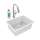 Quartz Classic 24-5/8" X 18-1/2" X 9-1/2" Single Bowl Undermount Sink Kit With Filtered Faucet White, ELGU2522WH0FLC