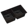 Quartz Classic 33" X 18-1/2" X 9-1/2" Equal Double Bowl Undermount Sink Kit Black, ELGU3322BK0C
