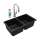 Quartz Classic 33" X 18-1/2" X 9-1/2" Equal Double Bowl Undermount Sink Kit With Filtered Faucet Black, ELGU3322BK0FLC