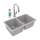 Quartz Classic 33" X 18-1/2" X 9-1/2" Equal Double Bowl Undermount Sink Kit With Filtered Faucet Greystone, ELGU3322GS0FLC