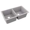 Quartz Classic 33" X 18-1/2" X 9-1/2" Equal Double Bowl Undermount Sink Greystone, ELGU3322GS0
