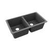 Quartz Classic 33" X 18-1/2" X 9-1/2" Double Bowl Undermount Sink, Graphite, ELGU3322GT0