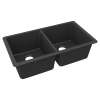 Quartz Classic 33" X 18-1/2" X 9-1/2" Double Bowl Undermount Sink, Matte Black, ELGU3322MB0
