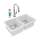 Quartz Classic 33" X 18-1/2" X 9-1/2" Equal Double Bowl Undermount Sink Kit With Filtered Faucet White, ELGU3322WH0FLC