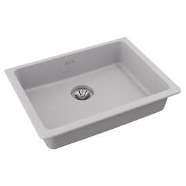 Quartz Classic 25" X 18-1/2" X 5-1/2" Single Bowl Undermount Ada Sink With Perfect Drain(R) Greystone, ELGUAD2519PDGS0
