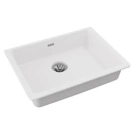 Quartz Classic 25" X 18-1/2" X 5-1/2" Single Bowl Undermount Ada Sink With Perfect Drain(R) White, ELGUAD2519PDWH0