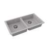 Quartz Classic 33" X 18-1/2" X 5-1/2" Double Bowl Undermount Ada Sink With Perfect Drain(R) Greystone, ELGUAD3319PDGS0