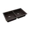 Quartz Classic 33" X 18-1/2" X 5-1/2" Double Bowl Undermount Ada Sink With Perfect Drain(R) Mocha, ELGUAD3319PDMC0