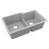 Quartz Classic 33" X 20-1/2" X 9-1/2" Offset 60/40 Double Bowl Undermount Sink With Aqua Divide Greystone, ELGULBO3322GS0