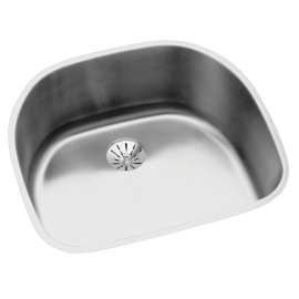 Lustertone Classic Stainless Steel 23-5/8" X 21-1/4" X 10" Single Bowl Undermount Sink With Perfect Drain(R), ELUH211810PD