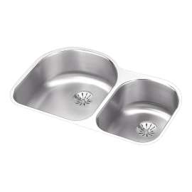 Lustertone Classic Stainless Steel 31-1/4" X 20" X 7-1/2" Offset 60/40 Double Undermount Sink W/Perfect Drain(R), ELUH3119RPD