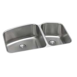 Lustertone Classic Stainless Steel 32-3/4" X 21" X 9" 60/40 Double Bowl Undermount Sink With Perfect Drain(R), ELUH31229RPD