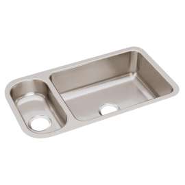Lustertone Classic Stainless Steel, 32-1/4" X 18-1/4" X 7-3/4" 30/70 Double Bowl Undermount Sink, ELUH3219