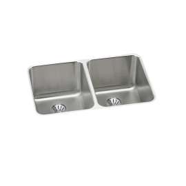 Lustertone Classic Stainless Steel 31-1/4" X 20" X 9-7/8" Double Bowl Undermount Sink With Perfect Drain(R), ELUH322010PD