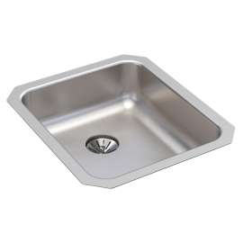 Lustertone Classic Stainless Steel 16" X 18-1/2" X 5-3/8" Single Bowl Undermount Ada Sink With Perfect Drain(R), ELUHAD131655PD
