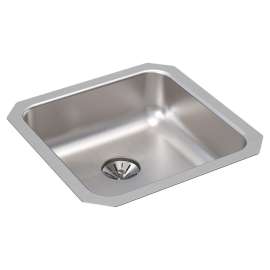 Lustertone Classic Stainless Steel 16-1/2" X 16-1/2" X 5-3/8" Single Bowl Undermount Ada Sink W/Perfect Drain(R), ELUHAD141455PD