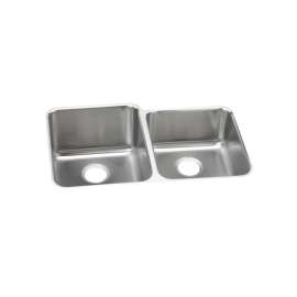 Lustertone Classic Stainless Steel, 31-1/4" X 20-1/2" X 4-3/8" Offset Double Bowl Undermount Ada Sink, ELUHAD312045R