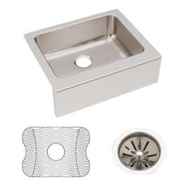 Lustertone Classic Stainless Steel 25" X 20-1/2" X 7-7/8" Single Bowl Farmhouse Sink Kit, ELUHF2520DBG