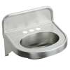 Stainless Steel 18" X 17-1/16" X 5-9/16" Wall Hung Cs3-Hole Lavatory Sink, ELV1817CS3