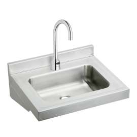 Stainless Steel 22" X 19" X 5-1/2" Wall Hung Lavatory Sink Kit W/Sensor Faucet, ELV2219SACC