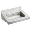 Stainless Steel 22" X 19" X 5-1/2" Wall Hung 3-Hole Lavatory Sink W/Overflow, ELVWO22193