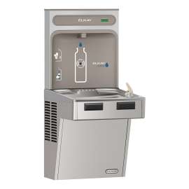 Ezh2O Bottle Filling Station With Mechanically Activated Single Ada Cooler Non-Filtered Non-Refrigerated Stainless, EMABFDWSSK